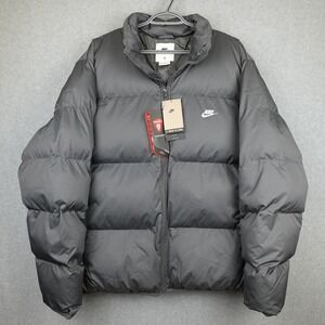 Nike Primaloft Mens XL Gray Puffer Jacket Full Zip Outdoor Insulated FB7368-068